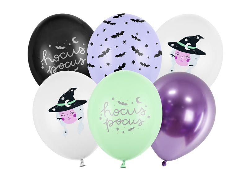 Hexen Luftballons, Witch Mix, Halloween, 30 cm, 6er Pack