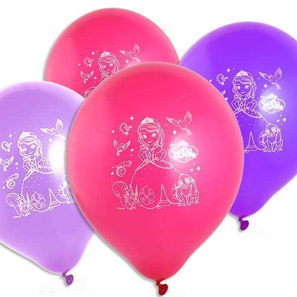 Luftballons, Sofia die Erste, 6er Pack, Party Deko Motto-Party am Kindergeburtstag, Geburtstag