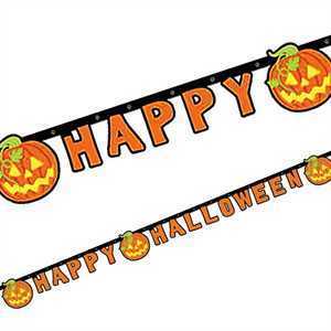 Buchstabenkette Happy Halloween, Papier, 1,85m, Party Deko Motto-Party am Kindergeburtstag, Geburtstag