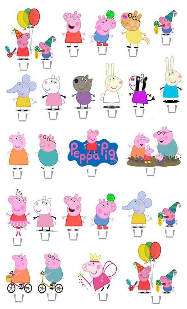 Muffin Deko, Peppa Pig, 26 Stk, Esspapier, Geburtstagskuchen, Muffins, Kindergeburtstag, Motto-Party