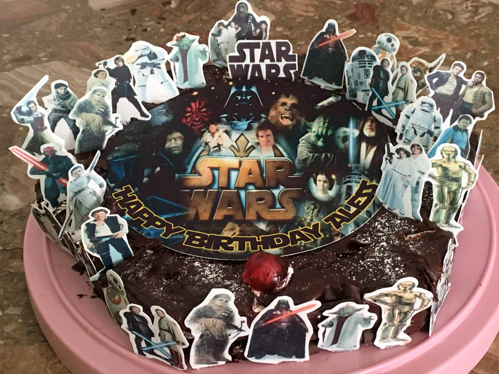 Muffin Deko, Star Wars, 24 Stk., Reispapier, Star Wars Party, Geburtstagskuchen, Muffins, Kindergeburtstag, Motto-Party