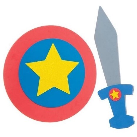 Schwert- und Schild-Bastelsets, Moosgummi, für 2 Kinder