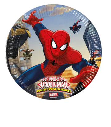 Party-Teller Spiderman, 8 Stück, 19.5cm, Party Deko Motto-Party am Kindergeburtstag, Geburtstag