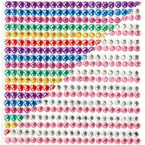 Stickers, Kristallsteine selbstklebend, 525Stk. 3D Effekt - verschiedene Farben