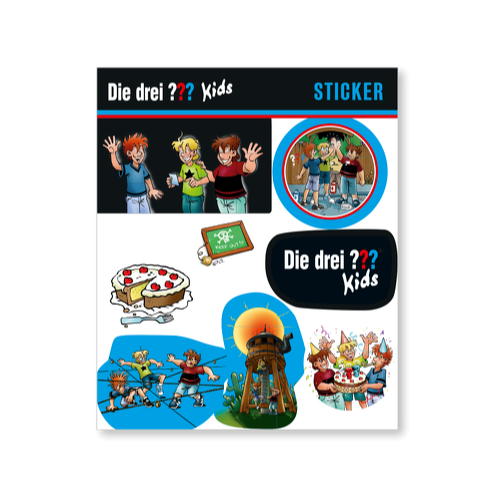 Stickers, Die drei Fragezeichen Kids, 1 Karte mit 8 Stickern