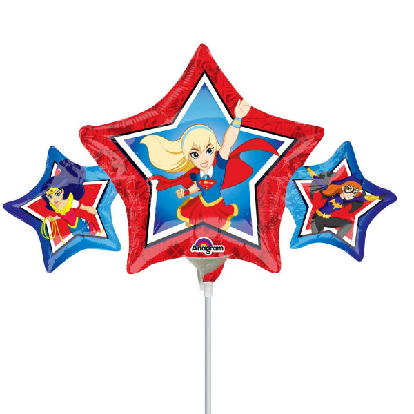 Folienballon Mini Set Superhero girls, 3-teilig, Party Deko Motto-Party am Kindergeburtstag, Geburtstag