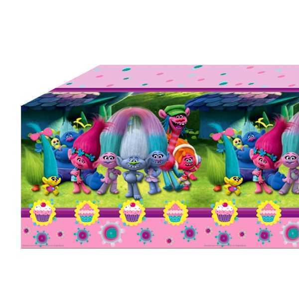 Tischdecke, Trolls, 1.2 x 1.8cm, Folie, Party Deko Motto-Party am Kindergeburtstag, Geburtstag