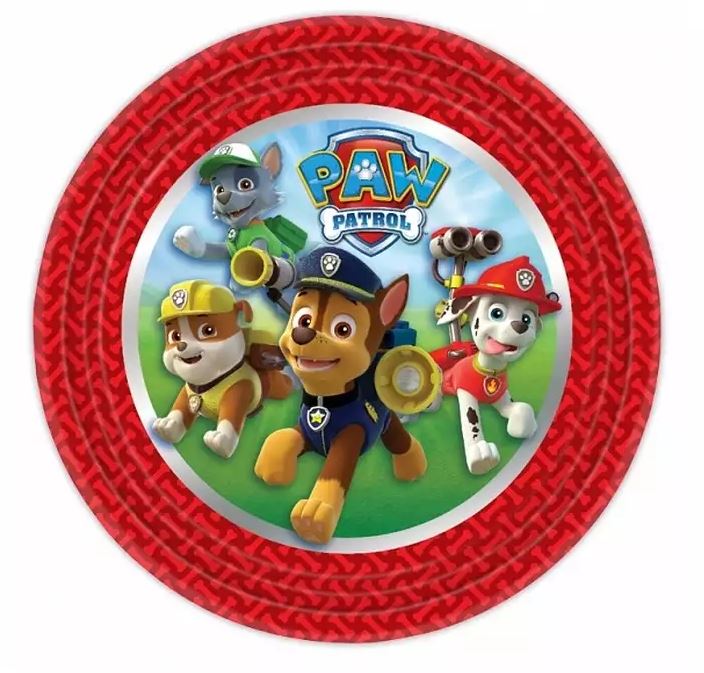 Party Teller Paw Patrol, 8er Pack, 23 cm