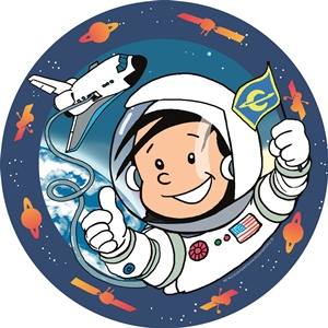 Party Teller Astronaut Flo, 8er Pack, 23cm, Party Deko Motto-Party am Kindergeburtstag, Geburtstag