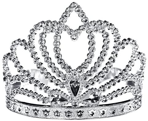 Diadem / Tiara Prinzessin, silber kinderparties-shop