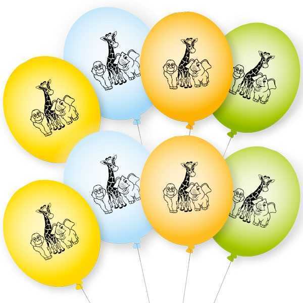 Luftballons, Zoo, 6er Pack, Party Deko Motto-Party am Kindergeburtstag, Geburtstag