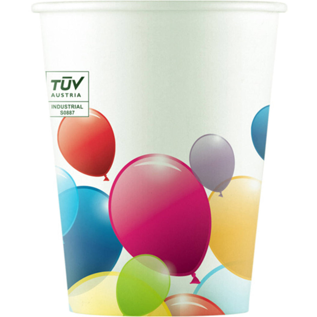 Partybecher, Flying Balloons, 8er Pack, Pappe, kompostierbar