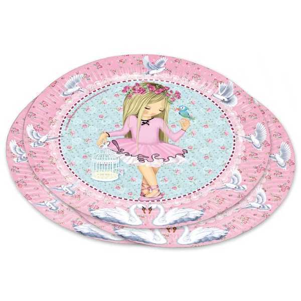 Partyteller Ballerina, 8 Stück, 22,8 cm