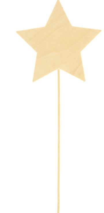 Sternen Feenstab aus Holz DIY, blanko, zum Selber Basteln kinderparties-shop