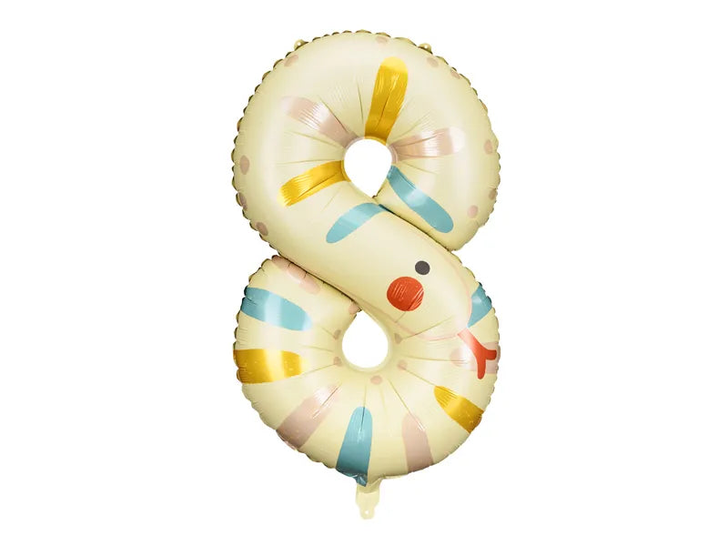 Afrika Wilde Tiere Zahlen Folienballon, matt, Nummer 1-9, 86cm kinderparties-shop
