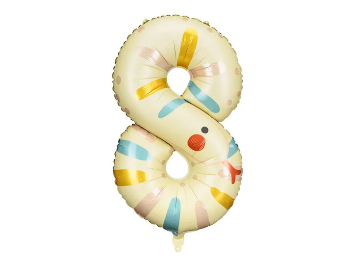 Afrika Wilde Tiere Zahlen Folienballon, matt, Nummer 1-9, 86cm kinderparties-shop