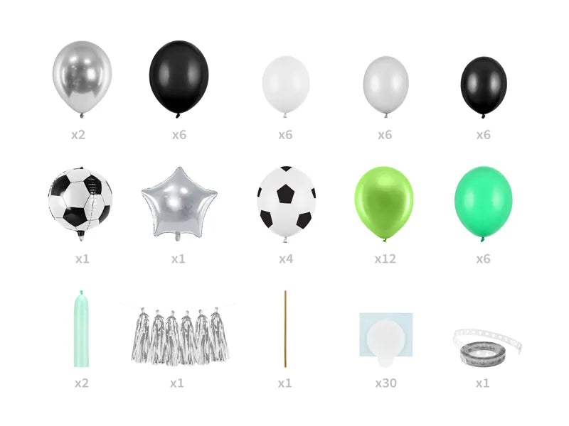 Fussball Ballongirlande DIY, Ball Mix, 56 tlg. kinderparties-shop