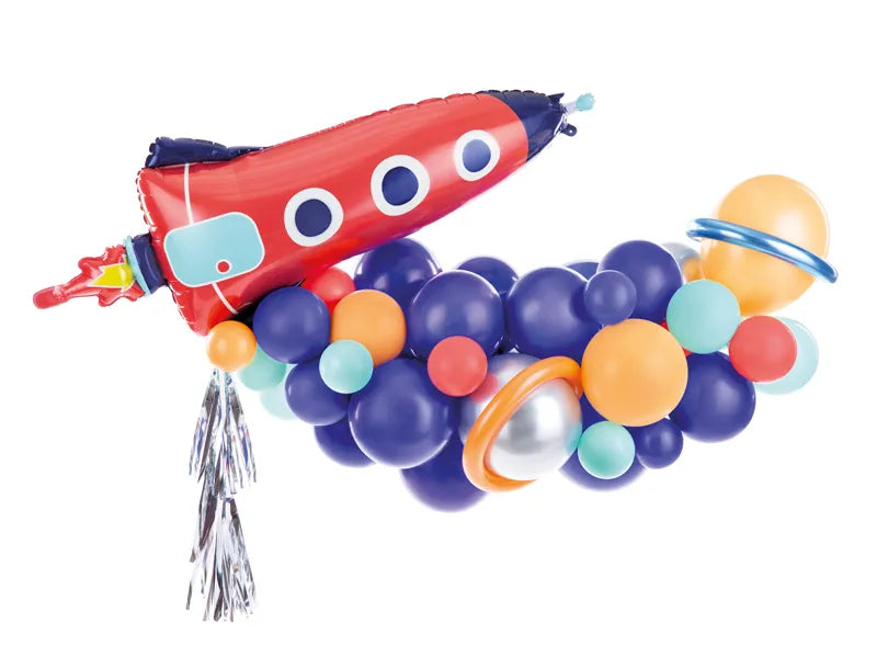 Ballongirlande Rakete blau, DIY Girlande, 60 Ballons inkl. 2m Ballonband