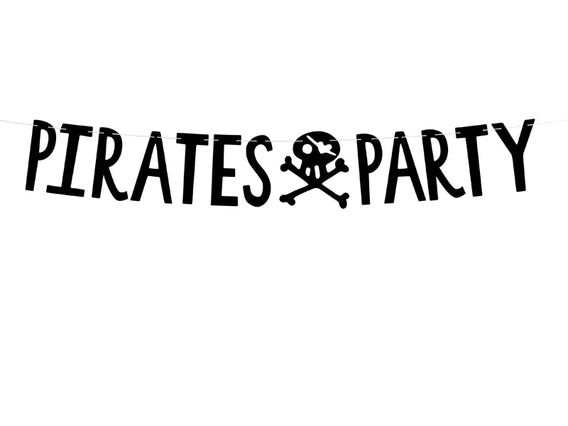 Piraten Wimpelkette "Pirates Party", Papier, 14x100cm