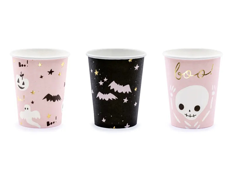 Halloween Party-Becher Boo!, 6er Pack, Pappe