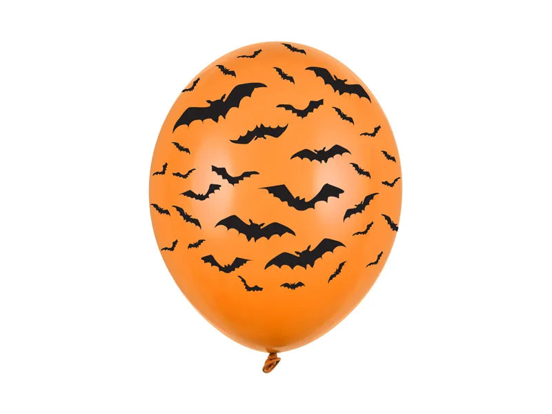 Halloween Luftballon Fledermäuse, orange, 30cm, 50er Pack