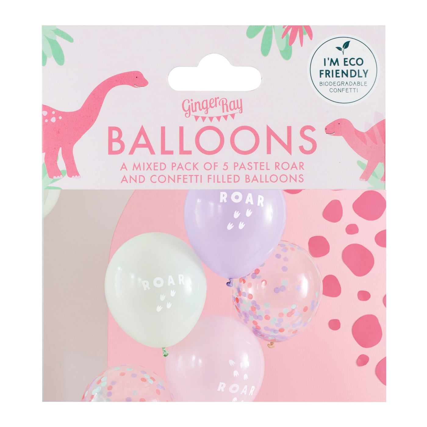 Dino Luftballons, Party Deko, 5er Pack