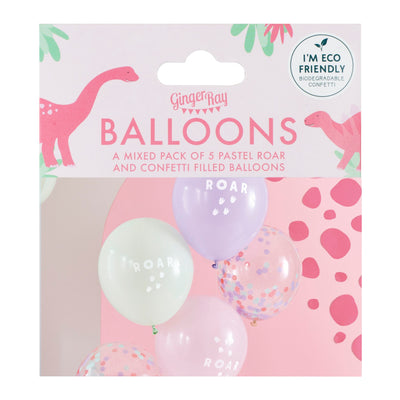 Dino Luftballons, Party Deko, 5er Pack
