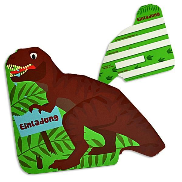 Einladung Dino T-Rex, 6er Pack