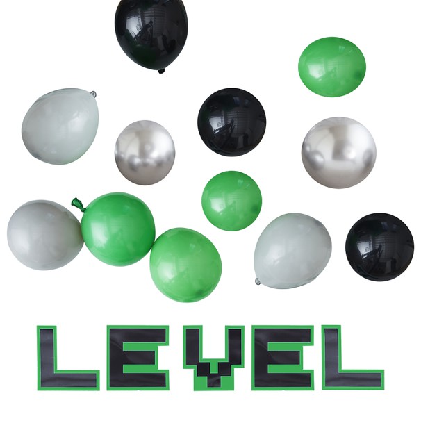 Luftballon & "Level" Set Game On, passend für Zahlen Ballon Mosaik Ständer, DIY, 40 Luftballons kinderparties-shop
