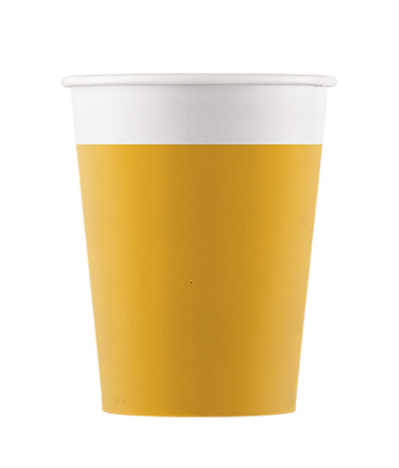Partybecher, gelb, 8er Pack, Pappe, kompostierbar image