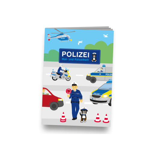 Polizei Partygeschenk Mal- und Rätselheft, A6