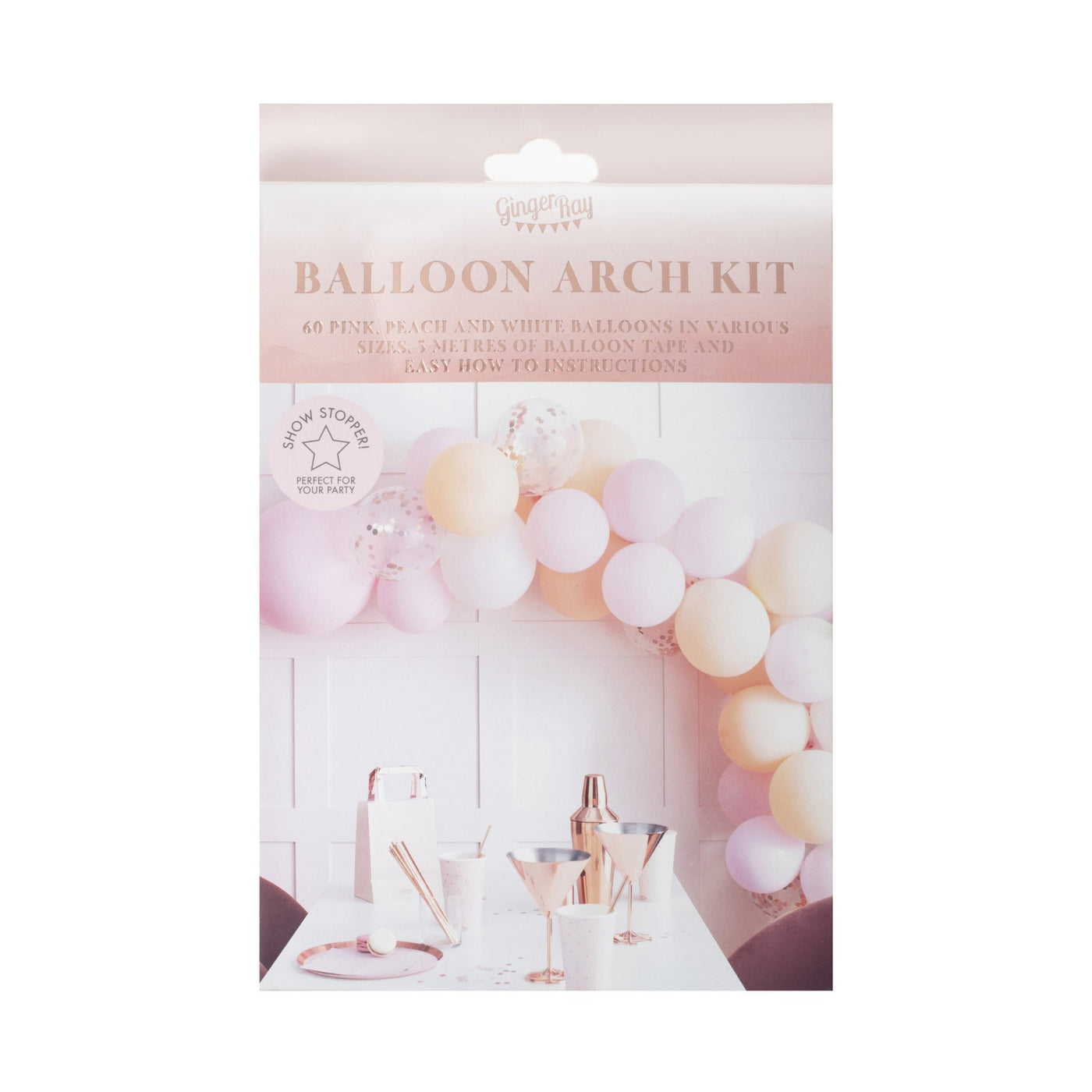 Ballongirlande rosa und pfirsisch, pastell, DIY, 60 Ballons