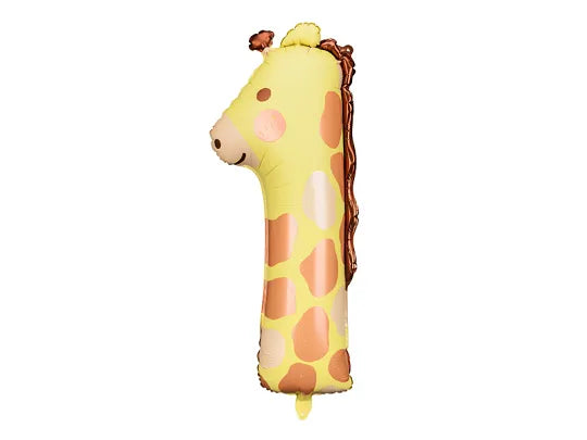 Afrika Wilde Tiere Zahlen Folienballon, matt, Nummer 1-9, 86cm