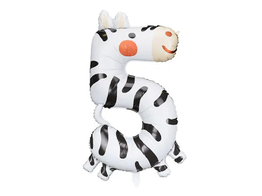 Afrika Wilde Tiere Zahlen Folienballon, matt, Nummer 1-9, 86cm kinderparties-shop
