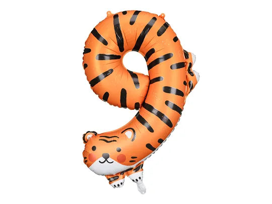 Afrika Wilde Tiere Zahlen Folienballon, matt, Nummer 1-9, 86cm kinderparties-shop
