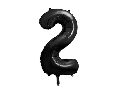 Schwarze Zahlen Folienballon, Nummer 1-9 und 0, 86cm