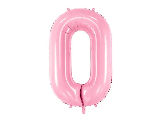 Rosa Zahlen Folienballon, Nummer 1-9 und 0, 86cm kinderparties-shop