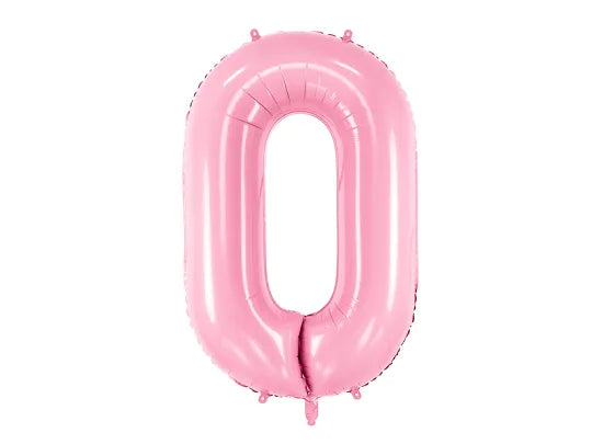 Rosa Zahlen Folienballon, Nummer 1-9 und 0, 86cm