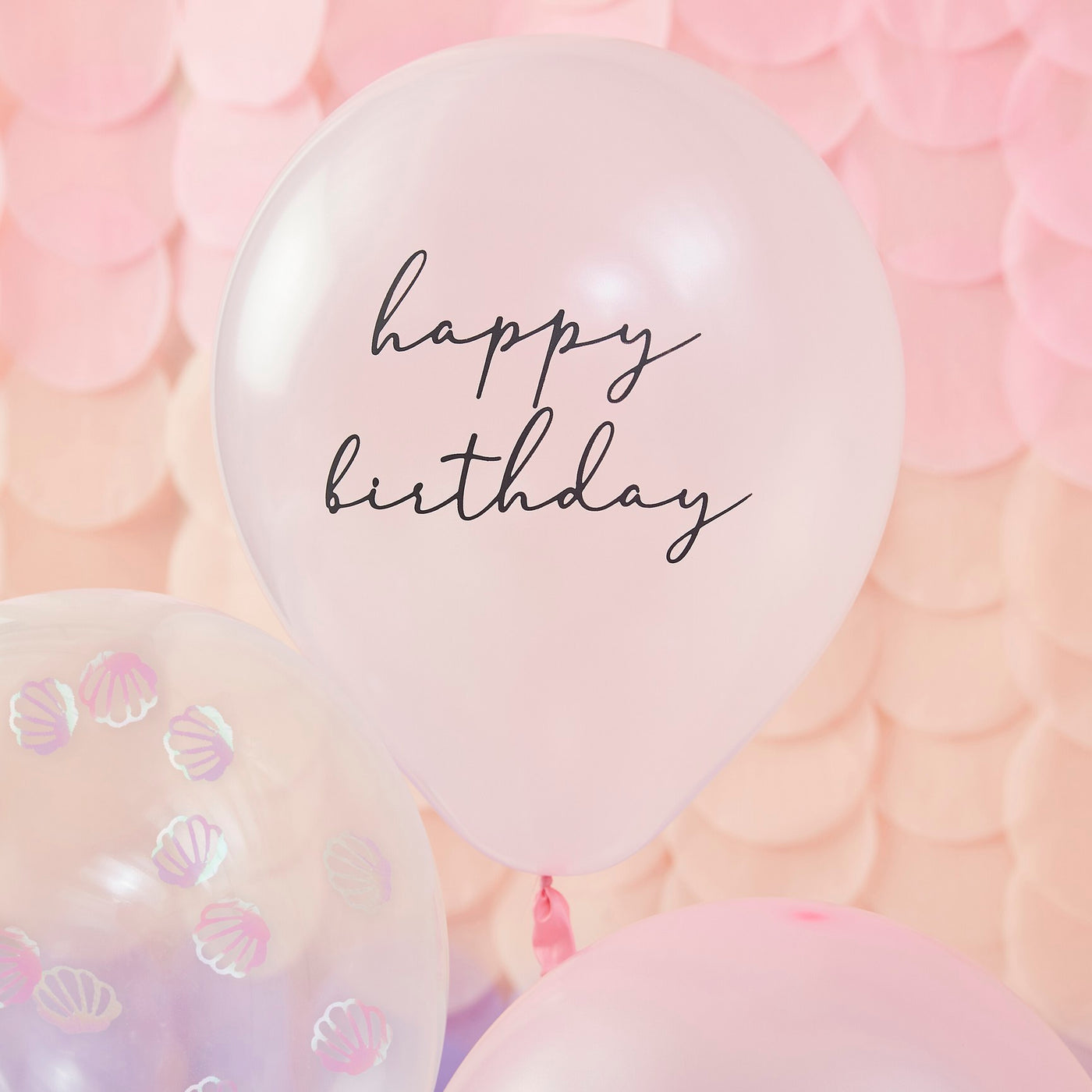 Muschel Konfetti Ballons Happy Birthday, Meerjungfrauen Party, 5er Pack