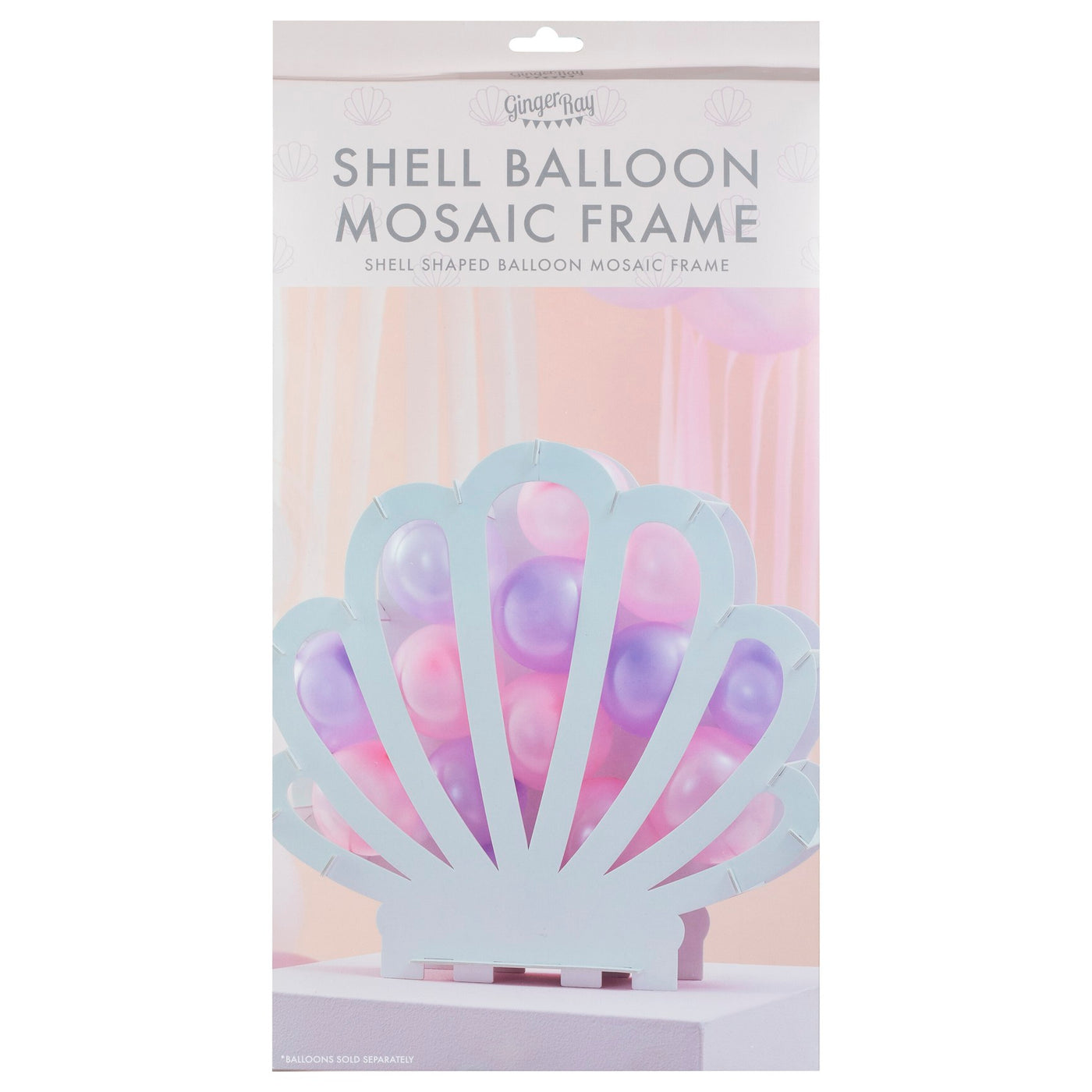 Muschel Ballon-Mosaik-Ständer, mit/ohne Luftballons, 60cm