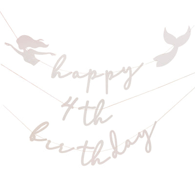Meerjungfrau Girlande, DIY Happy Birthday Buchstabenkette, Alter personalisierbar, 4m