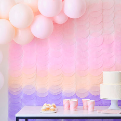 Seidenpapier Vorhang, rosa/pink/violett, Meerjungfrauen Party, 18 Stränge