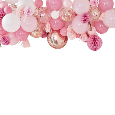 Ballongirlande pink-rosa-rosegold, DIY, 70 Ballons inkl. viel Wand Dekoration