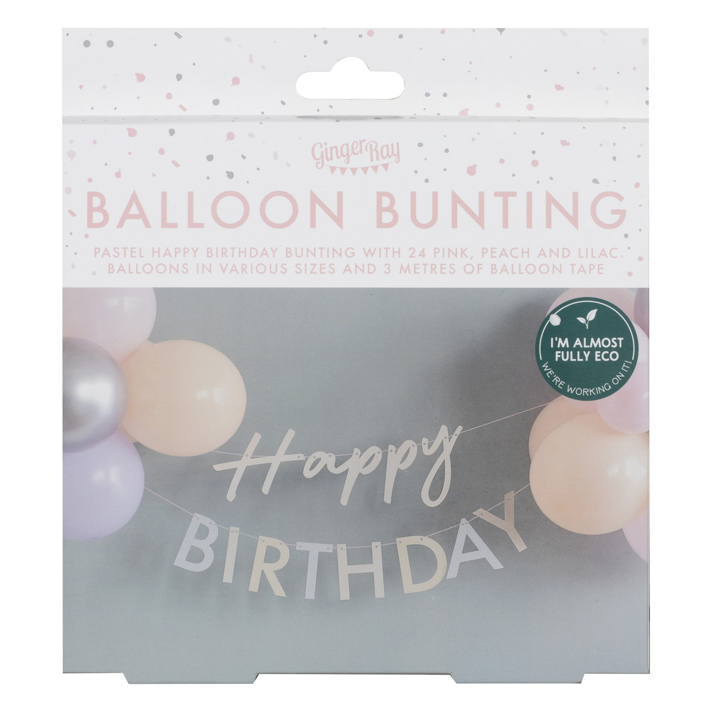Girlande Happy Birthday mit Ballonen, 26-tlg. Set