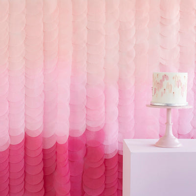 Rosa-Pinker Seidenpapier Vorhang, Wanddekoration, 2x2m