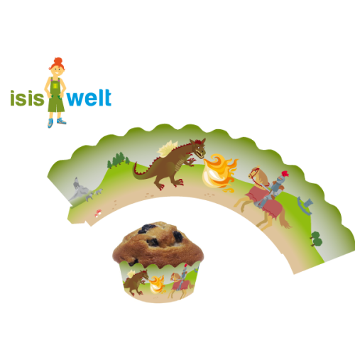 Drache und Ritter Muffin Deko, Deko-Banderolen, 12er Pack