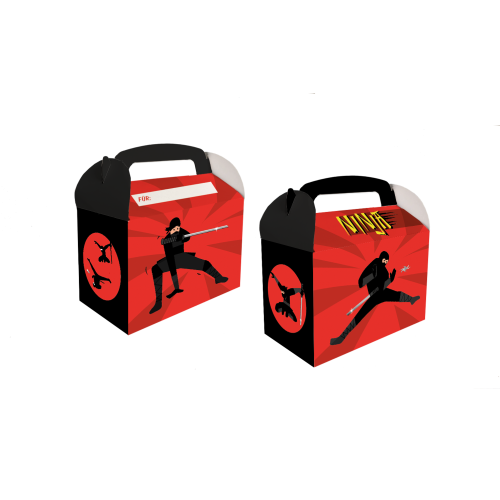 Ninja Mitgebsel Boxen, 8er Pack, Pappe