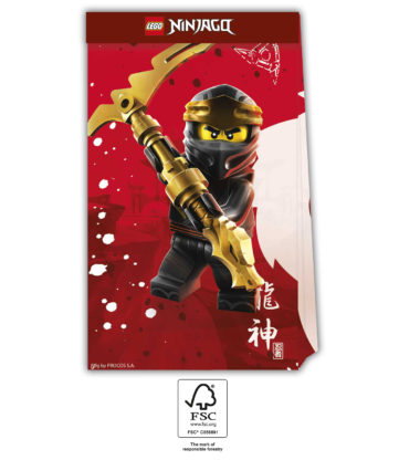 Mitgebsel Tüten, Lego Ninjago, 4er Pack, Papier, FSC, Mitgebsel, Gastgeschenk, Giva-away, Spielzeug, Kindergeburtstag, Motto-Party