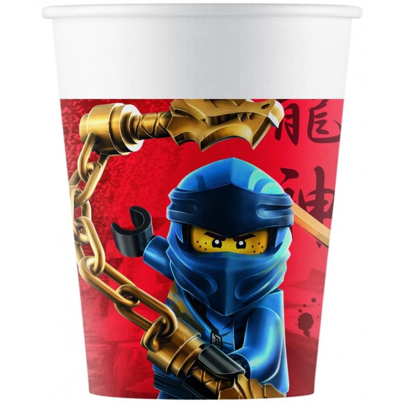 Party Becher Lego Ninjago, 8er Pack, Pappe, FSC, Party Deko Motto-Party am Kindergeburtstag, Geburtstag