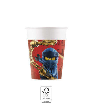 Party Becher Lego Ninjago, 8er Pack, Pappe, FSC, Party Deko Motto-Party am Kindergeburtstag, Geburtstag